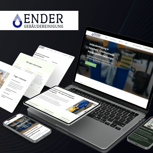 Digitalagentur entwickelt SEO-optimierte Online-Präsenz für Ender Gebäudereinigung GmbH.