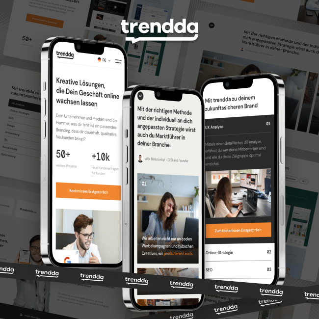 Digitalagentur setzt Trendda GmbH Webseite mit SEO- und SEA-Lösungen um.